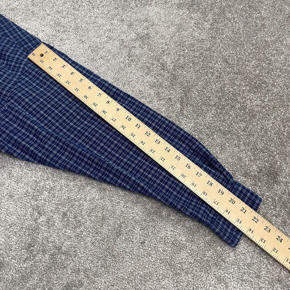 Polo By Ralph Lauren Halpern Button Down Shirt Mens 16 32/33 Blue Plaid Cotton - Picture 13 of 14